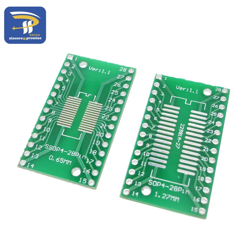 10ks / lot So / ssop / SOIC / MSOP TSSOP28 / SOP28 Turn DIP28 1,27 mm / 0,65 mm otáčajte 2,54 mm IC adaptér soket / adaptér Plate / PCB