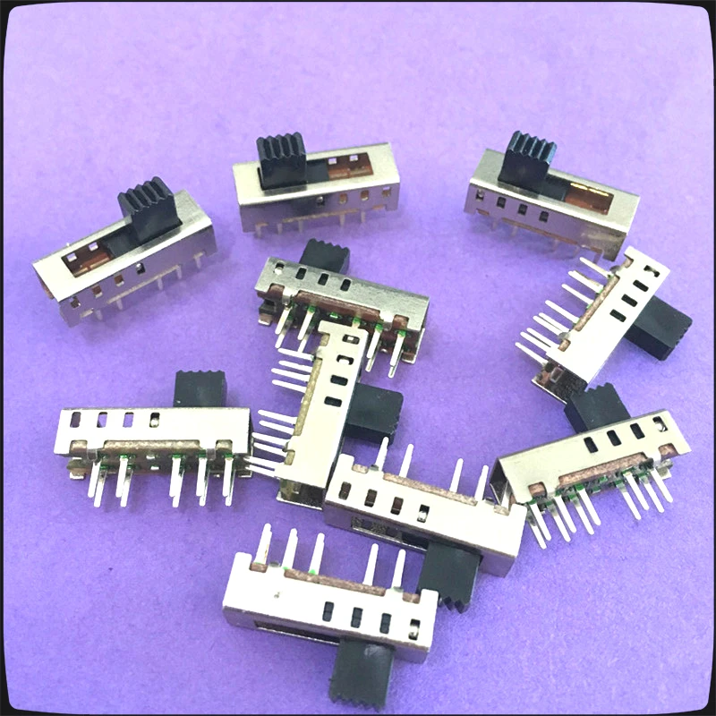10ks/lot ST091 SS24E01-G5 10PIN 4 POLOŽKY POLOŽKY SKLIDY VERTICKÝ TOWNE DC 50V 0,5AFlashlight Switch 2p4T DP4T Drop Shipping