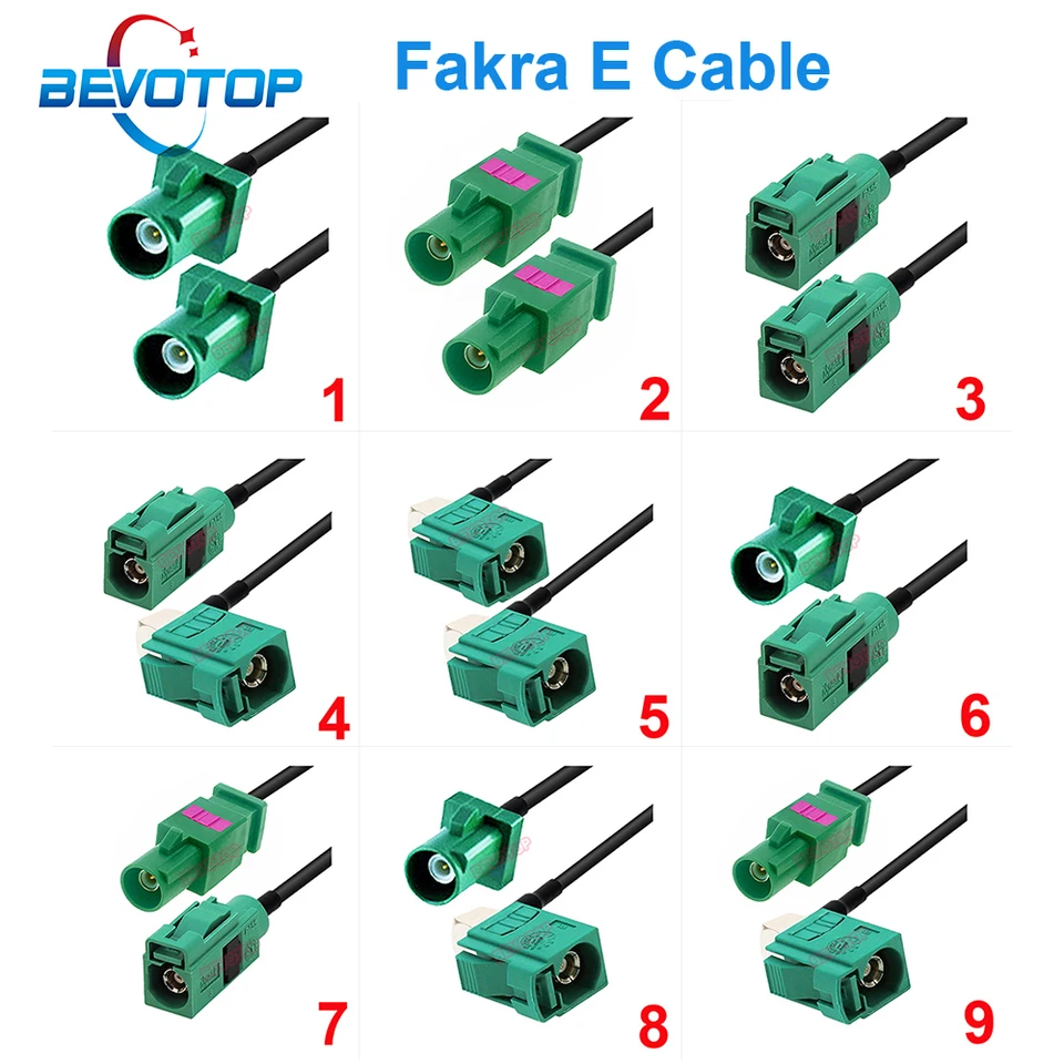 10ks/lot Wolesales Fakra e Muž Žena RG174 Kábel pre televízor SDARS Audio Video Anténa predlžovanie Pigtail Fakra Jumper Bevotop