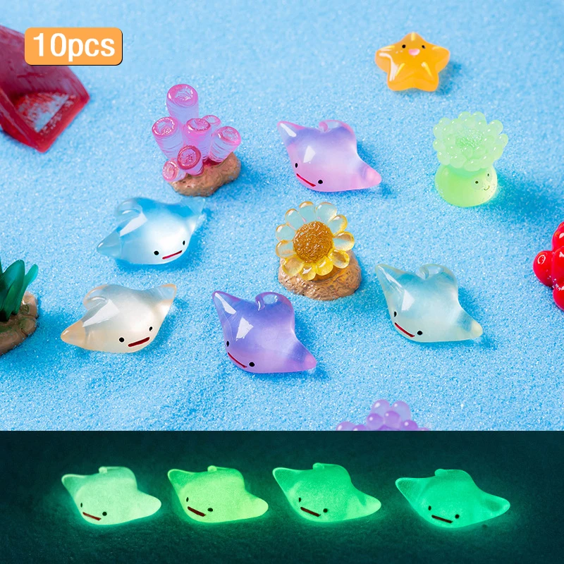 10ks Luminous Devil Fish Morine Animal Fish Tank Akvárium Ornament Figurka Miniatúrna krajina karikatúra Domáca dekorácia Desktop