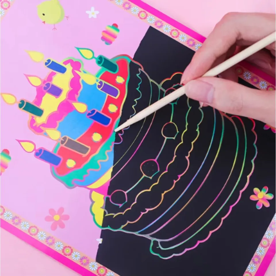 10ks Magic Painting Paper Scratch Art Paper s kreslením kreslenia hračky Deti sa učia vzdelávacie hračky pre deti darčeky