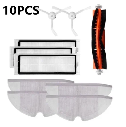 10ks MI Robot VACUUM Výmena súpravy pre Xiaomi Robo2 Robot S50 S51 Hlavné kefové filtre Bočné kefy Príslušenstvo