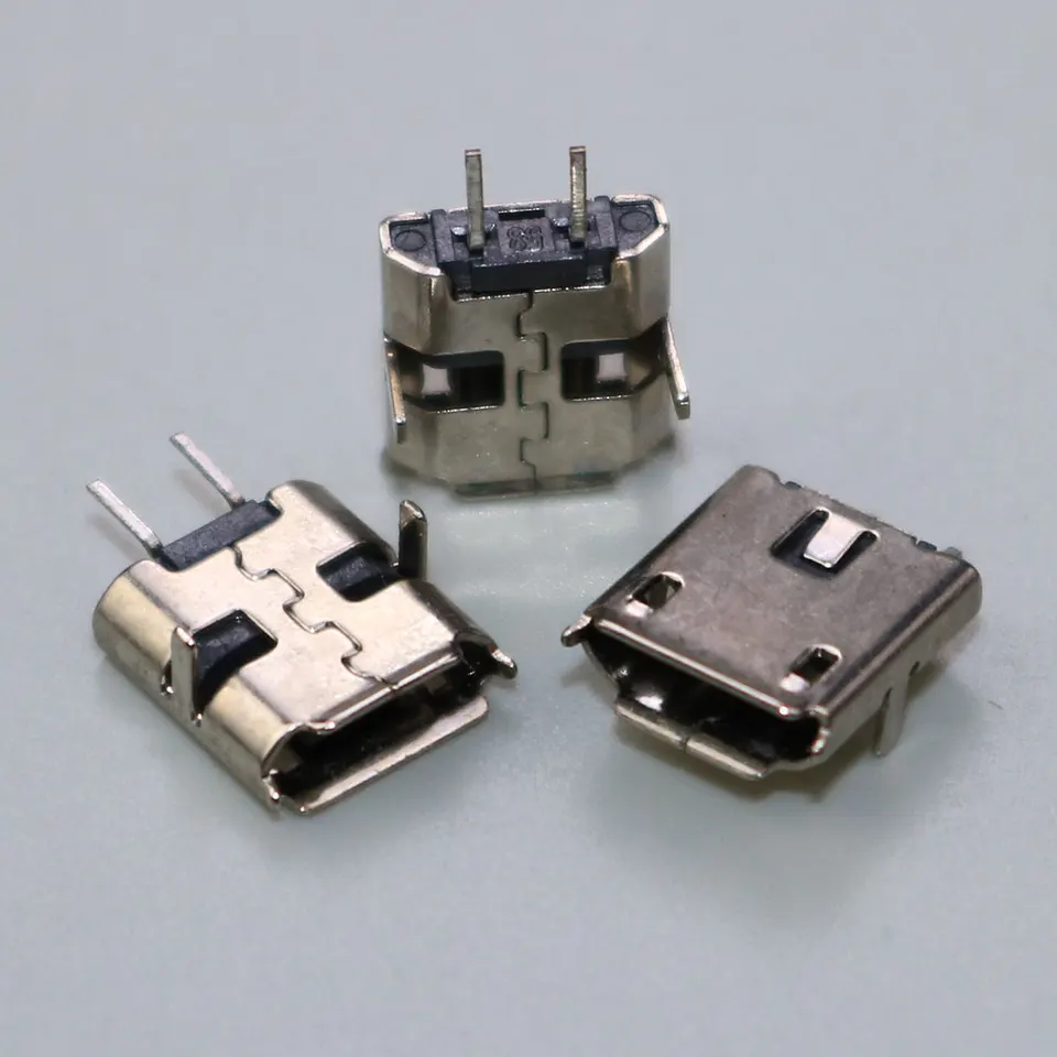 10ks Micro USB 2P Sámca zástrčka 2pin V8 Android Plužový zátk na nabíjací port s dvoma kolíkmi 2-kolíkový mini Micro USB Connector Jack