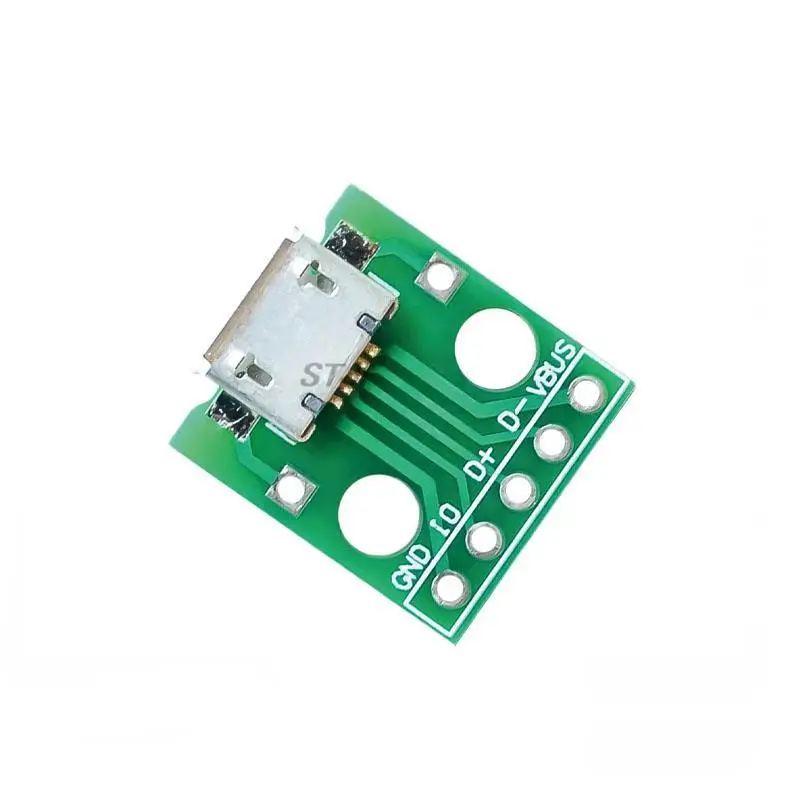 10ks Micro USB na ponorenie adaptér 5pin ženský konektor B Type PCB Prevodník Breboard USB-01 Spínač SMT Matka sedadlo