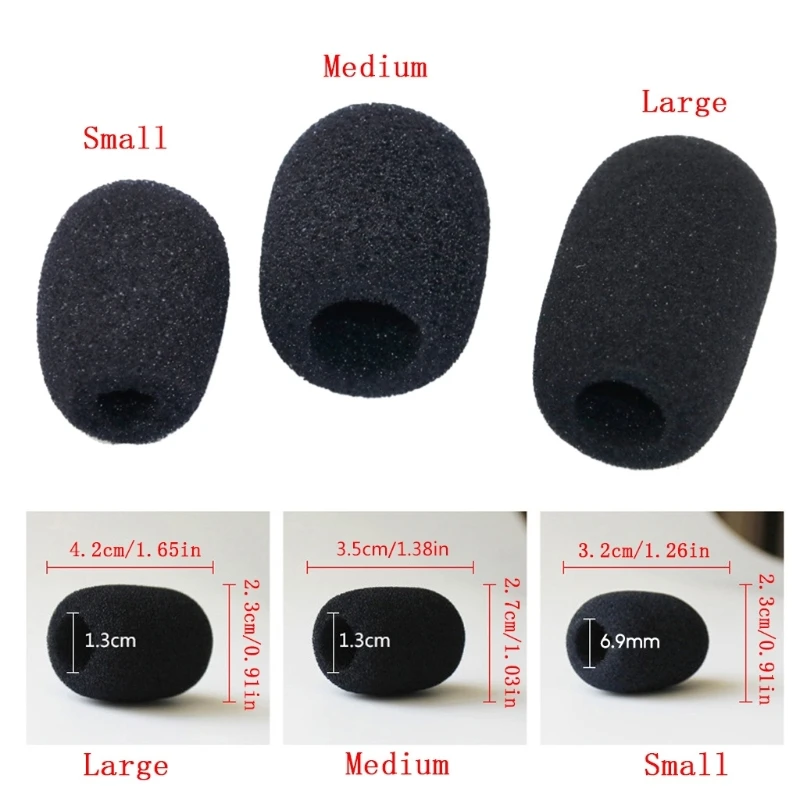 10ks mikrofónové čelné sklo huby huby headset mic mikrofón s vysokou hustotou penový pokrýv