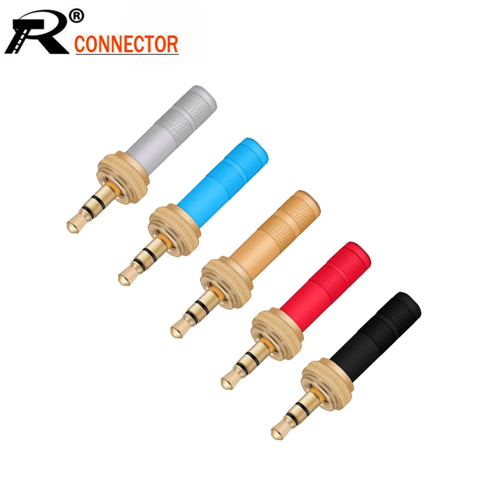 10ks Mini Jack 3,5 mm 3 Pole Stereo Jack Plug Screck Lock Spájnutie zvuku