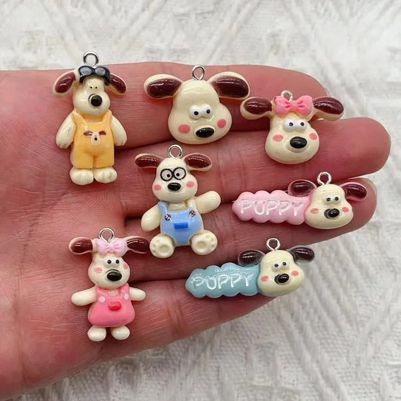 10ks mini kawaii karikatúra Krásna psí živici Flat chrbát Cabochons Scrapbook DIY Party Vlasové doplnky