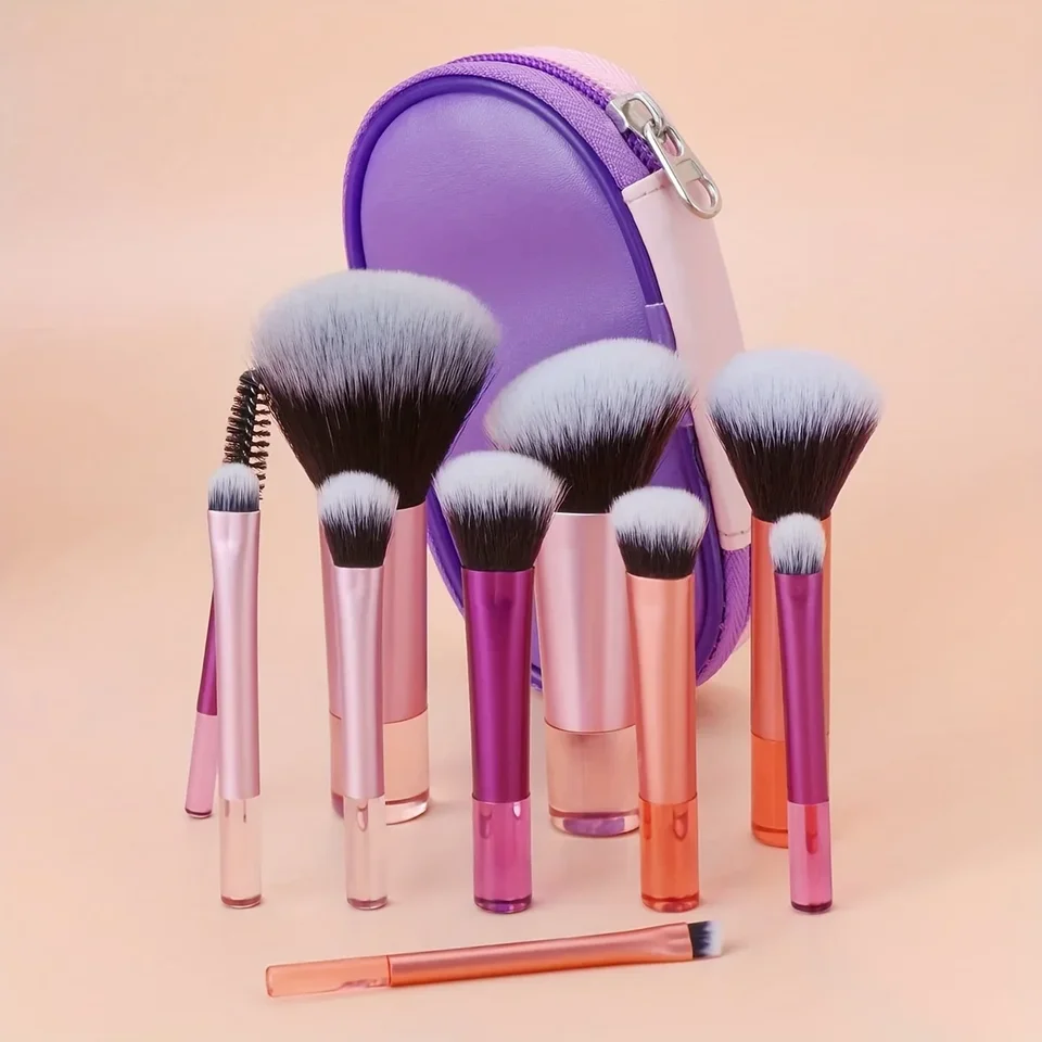 10ks Mini make -up kefa sada práškových očných tieňov Nadácia Blush Blender Concealer Beauty Makeup Tools