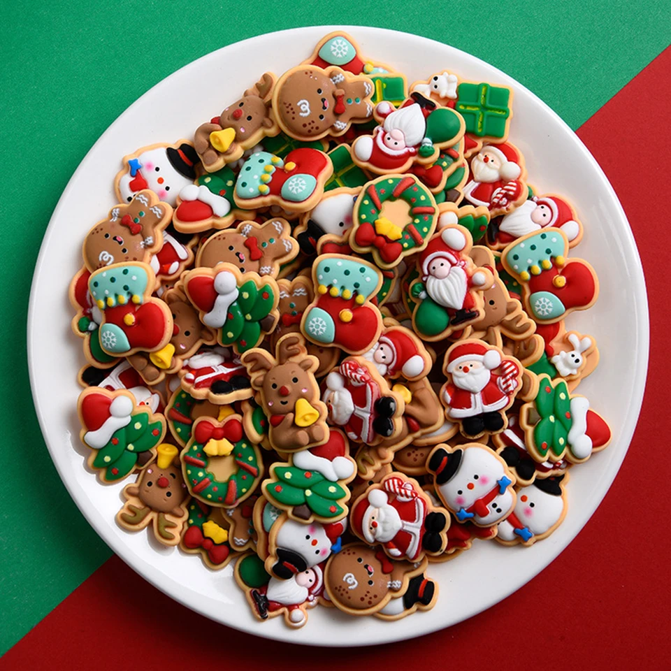 10ks Mini vianočná živicia figurína dekorácia Santa Claus Snowman xmax Kids DIY doplnky remeselnícke vianočné výzdoba 2024