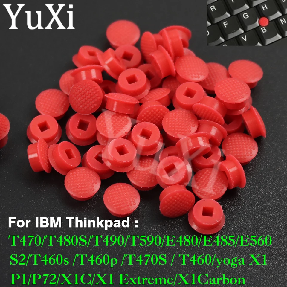 10ks myš na laptop ukazový bod Trackpoint Cap pre Lenovo IBM ThinkPad T460S T470P E480 E485 X1 Yoga Carbon S2E570 Červené gumové čiapky