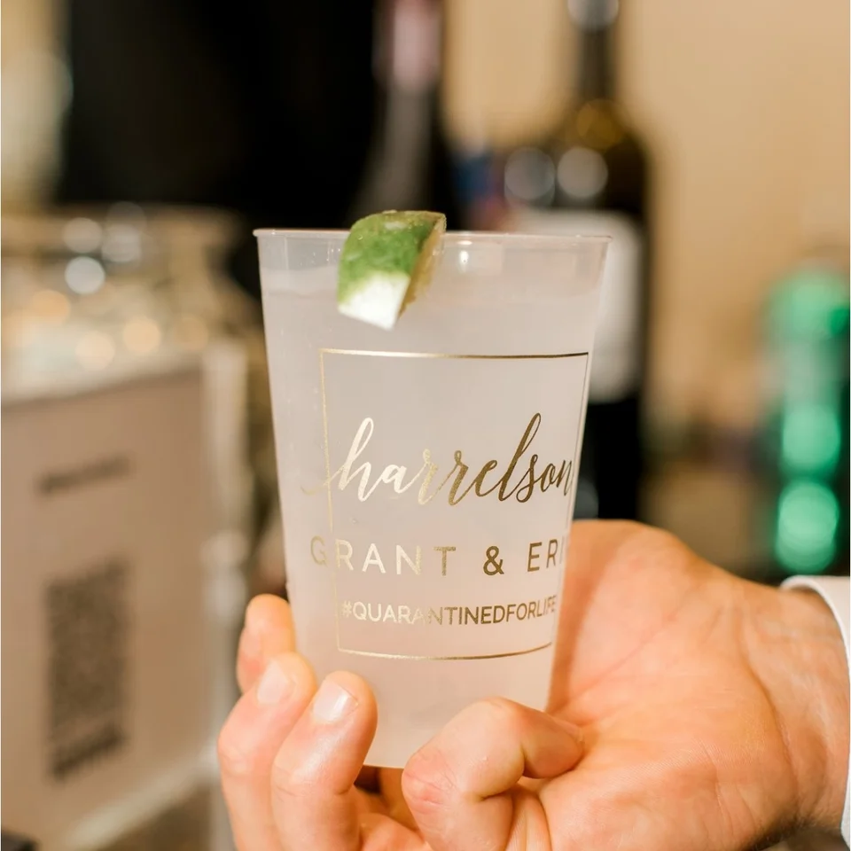 10ks na vlastnú svadobnú hostinu bar Frosted Cups, Personalizované šľahé poháre, moderné svadobné dekorácie, podpisové koktaily, ENGA