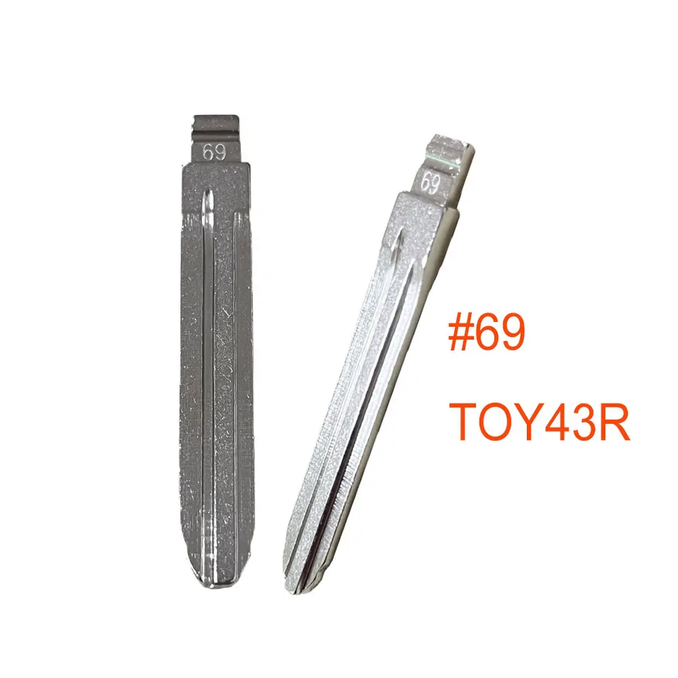 10ks nezostrihaný prázdny flip diaľkový kľúč Blade Lishi #69 Toy43r nezrezaný diaľkový diaľkový diaľkový kľúče kľúča kľúča pre Toyota Chevrolet GM Holden Isuzu