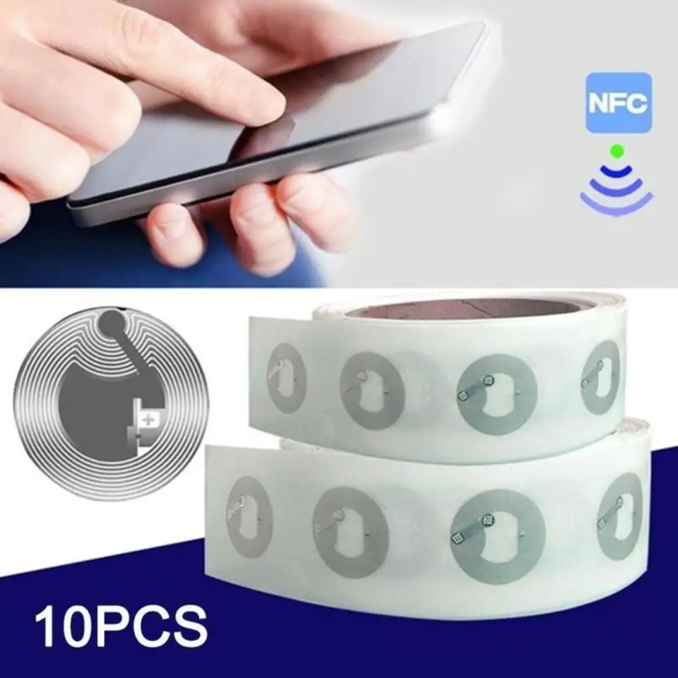10ks NFC Tags DIY 213 Nálepka pre iPhone 13,56 MHz 25 mm Chip Universal Label Tags a všetky telefóny NFC 144/504/888 BYTE B8B5