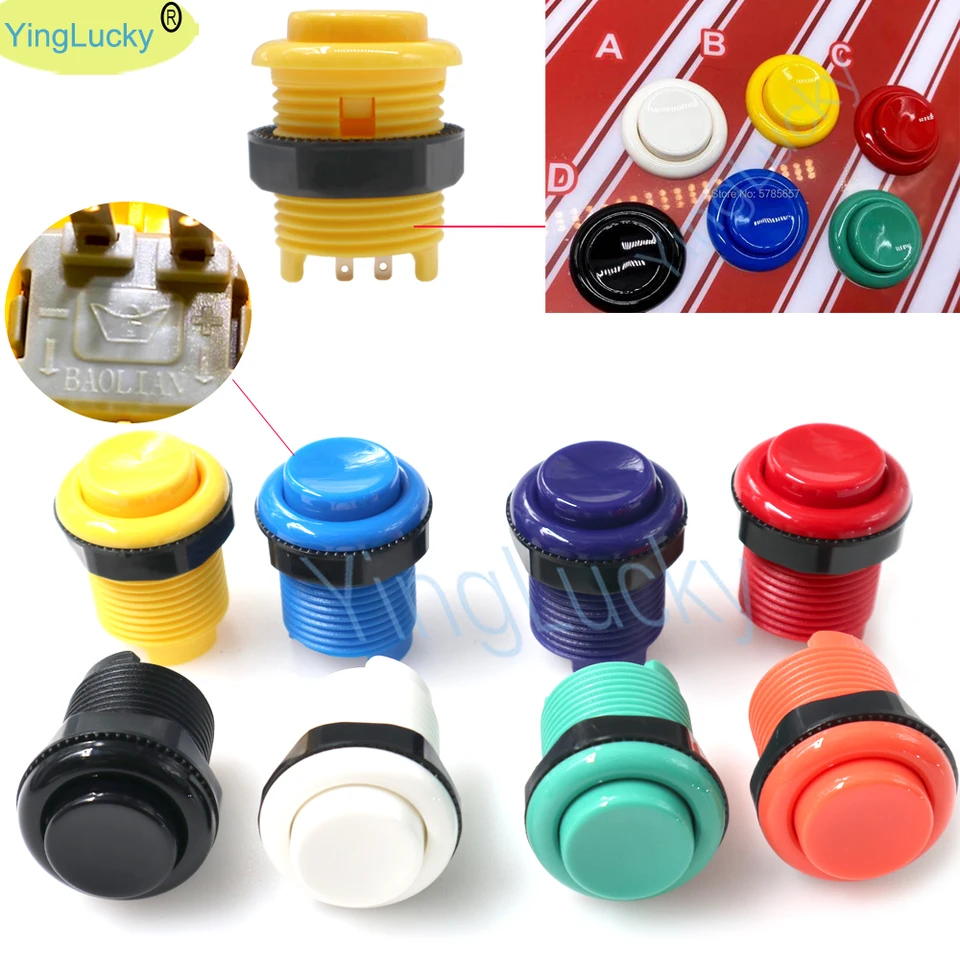 10ks Nová arkáda Happ Stype Buttons 28 mm konkávny okrúhly tvar pre DIY Mame Jamma PC Arcade Game
