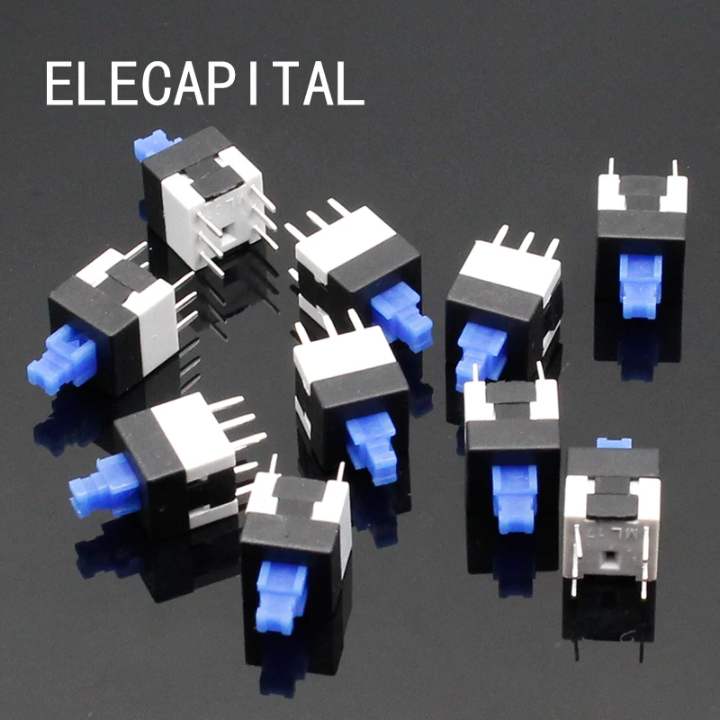 10ks Nový 8 * 8 Tlačidlo prepínača s dvojitým radom Self-Locking 6 stôp