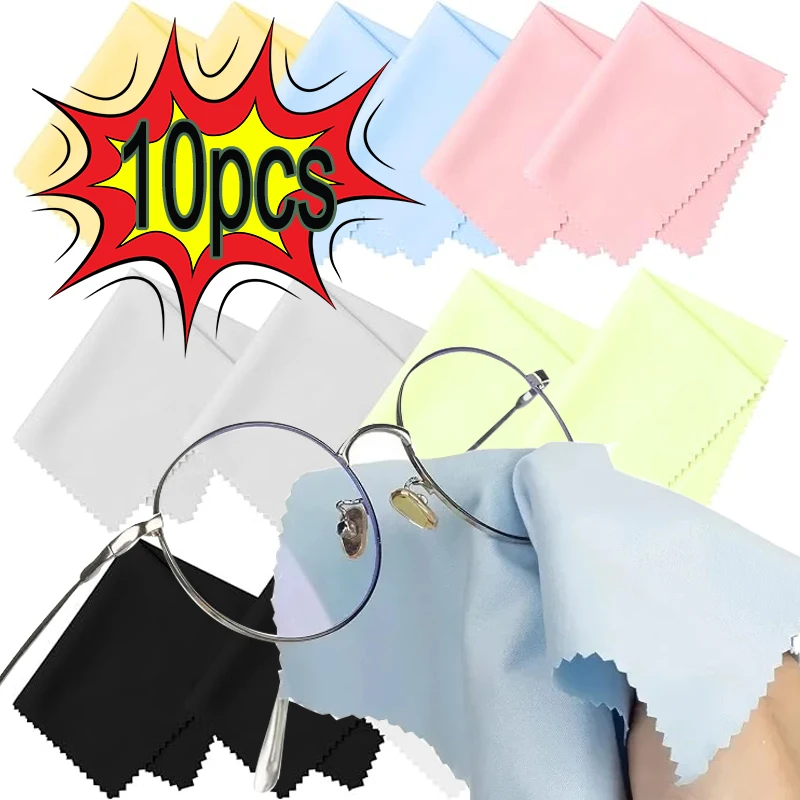 10ks okuliare Čistiace čistiace šaty mikrovlákenné odevy vysokokvalitné mäkké kamienky na okuliare šošovky Handsters Cleant Screen Cleaning