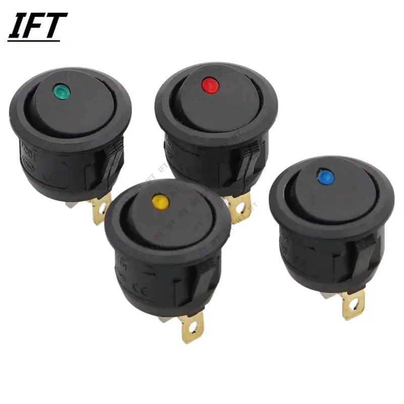 10ks ON/OFF 12V 220 V 20 mm okrúhly kruhový spínač DOT vodotesný LED svetlo Luminiscence prepínače 3PIN 3PIN