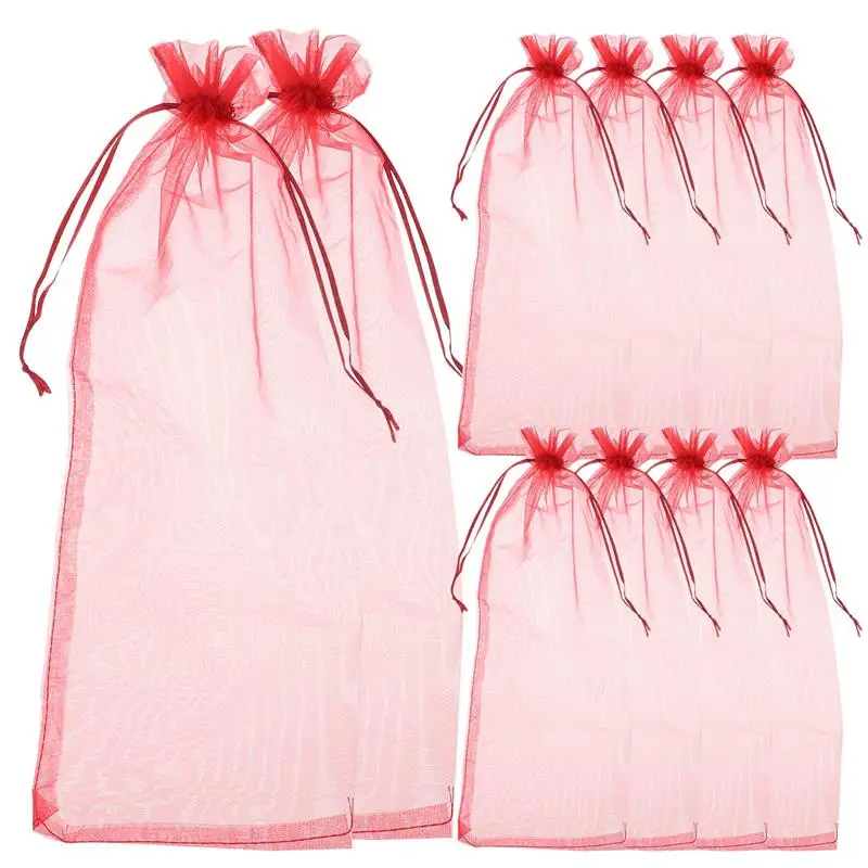 10ks organza darčeková močová taška Tink Tink Clear gázová taška na darček na fľašu Organza Candy Petouch levanduľový mriežkový sťahovací šnúr