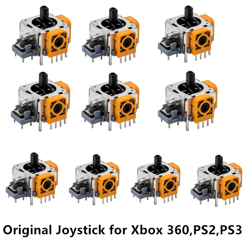 10ks Originálne náhradné Alpy F logo Analógový joystick 3D palca Stick Axis Sensor Modul Rocker pre Xbox 360, PS3, PS2