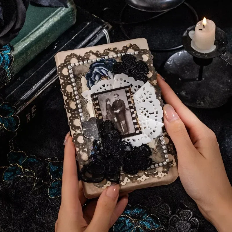 10ks Pack Material Paper Gothic Romance Lace Dutlow Out Handbook Písanie podložiek Notebooks Scrapbook Cut 172*115 mm