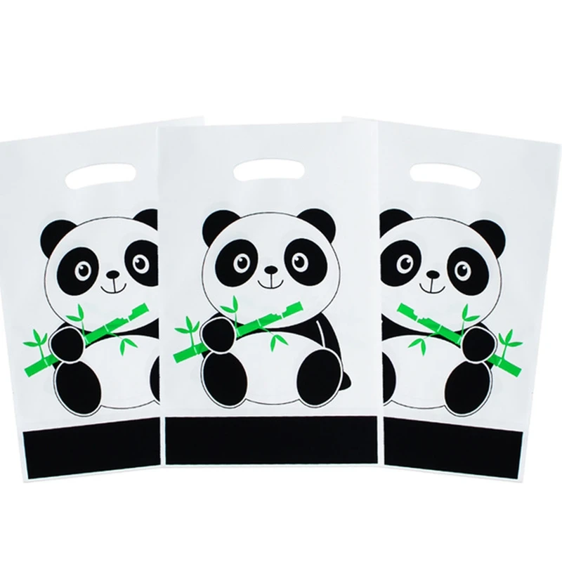 10ks Panda Téma potravinové plastové korisť vrecká pre bábätko Party Šťastné narodeniny dekorácie Svadobné darčeky darčeky Candy Tašky