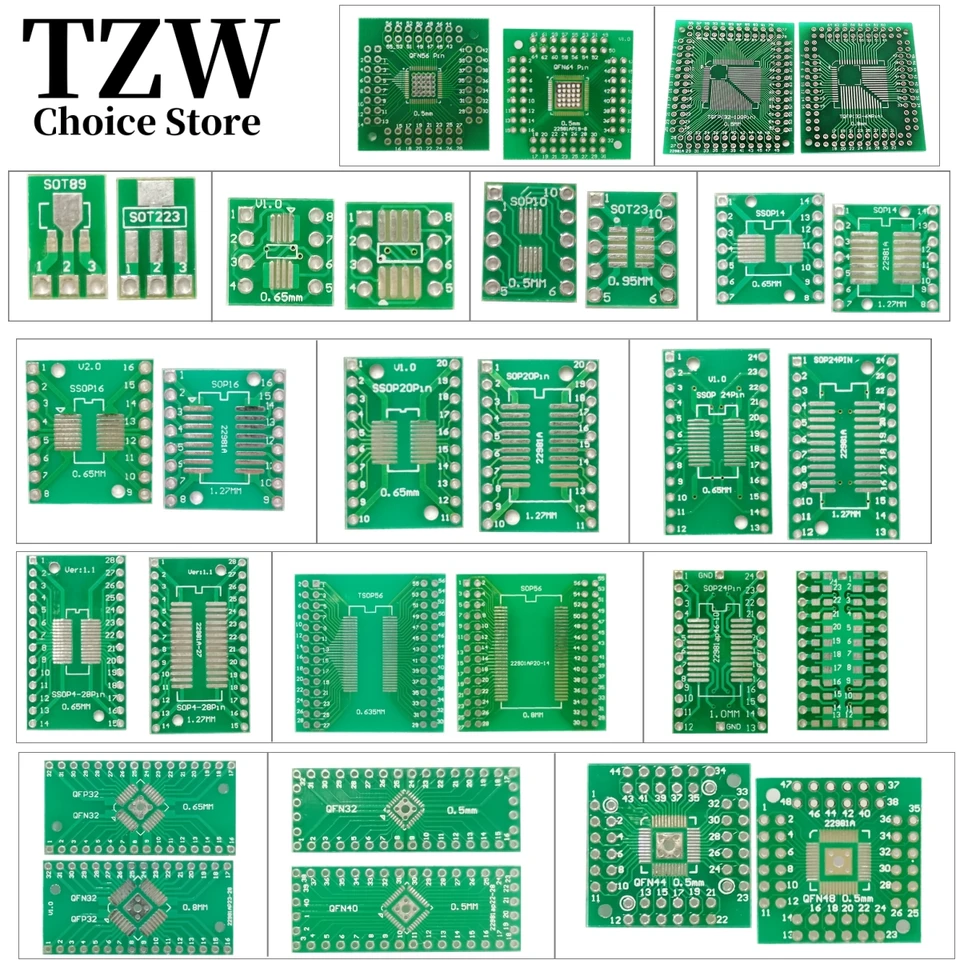 10ks PCB doska SOP8 SOP14 SOP16 SOP20 SOP24 SOP28 QFP FQFP TQFP Turn na DIP Adapter Converter Plate TSSOP 8 14 16 20 24 28