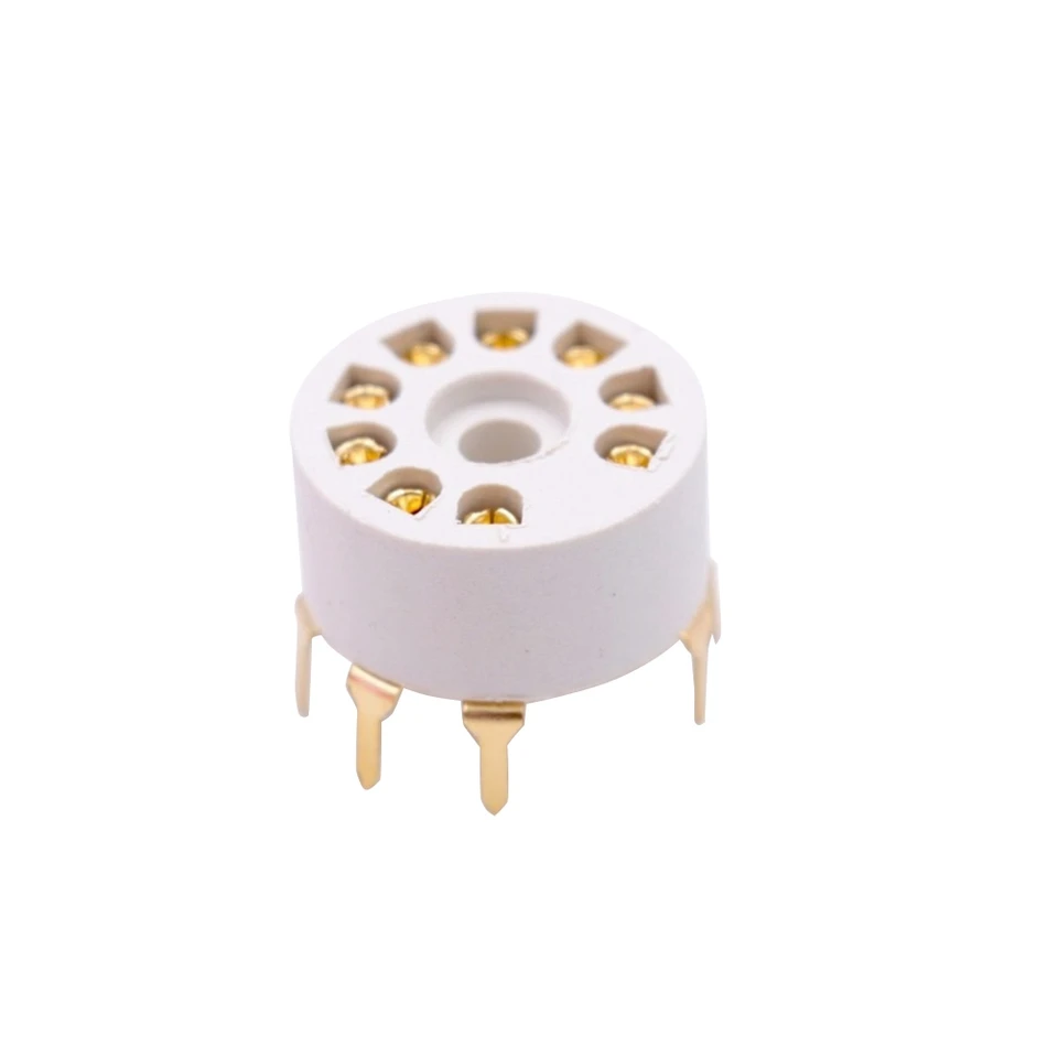 10ks PCB Mount Plastic 9pin Vákuová rúrka pre objímku pre 12AX7 12AT7 12AU7 EL84 6N1 ECC82 ECC83 HIFI Audio Tube Amp Golden Amp Golden