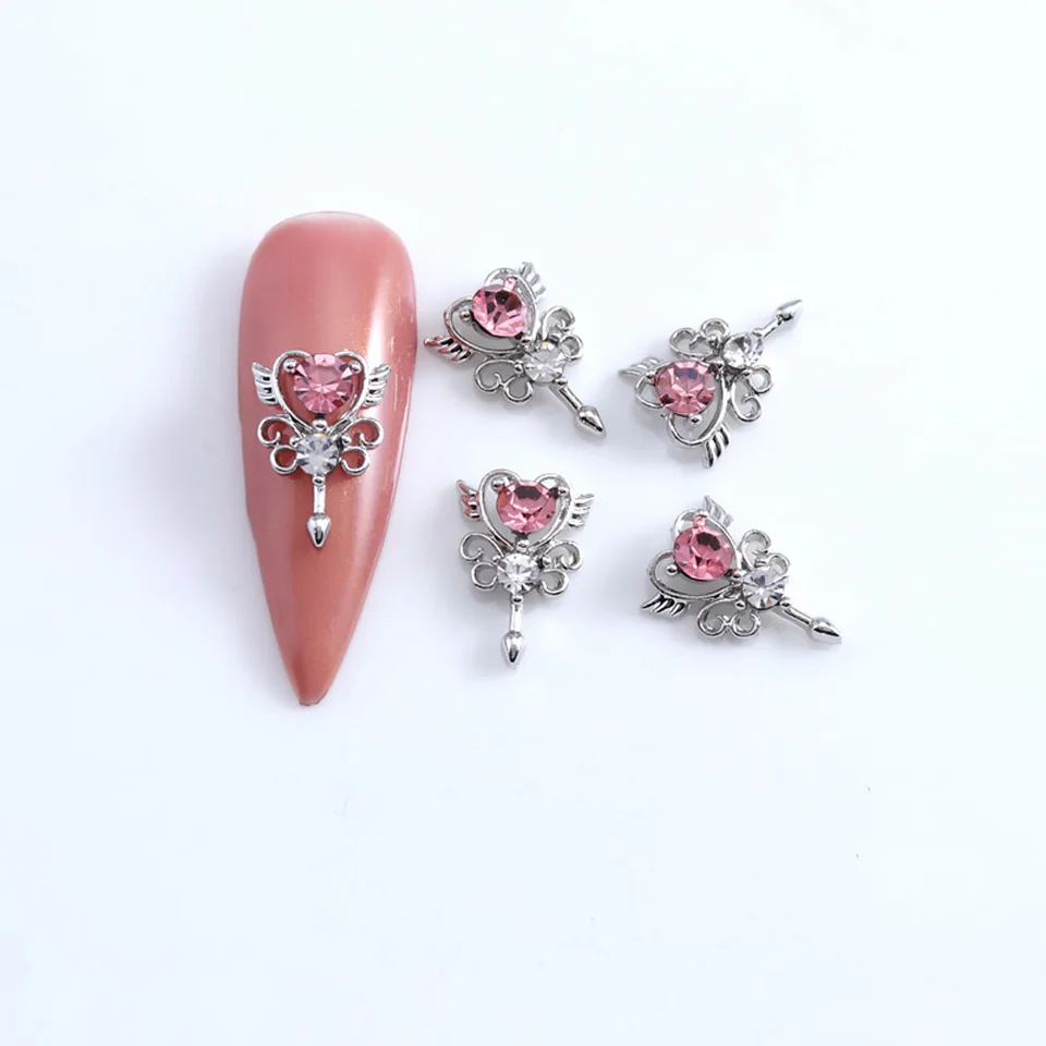 10ks Pink Magic Wand Nail Art Charm 3d Sailor Heart Moon Star Vesmír Planet na nechty šperky dekorácie Diy Japonské nechty Časti nechty