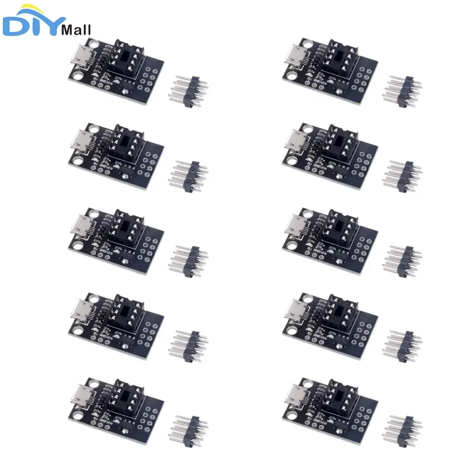 10ks Pluggable Development Programmer Board pre Attiny13a Attiny25 Attiny45 Attiny85 Attiny85-2pU DIP-8