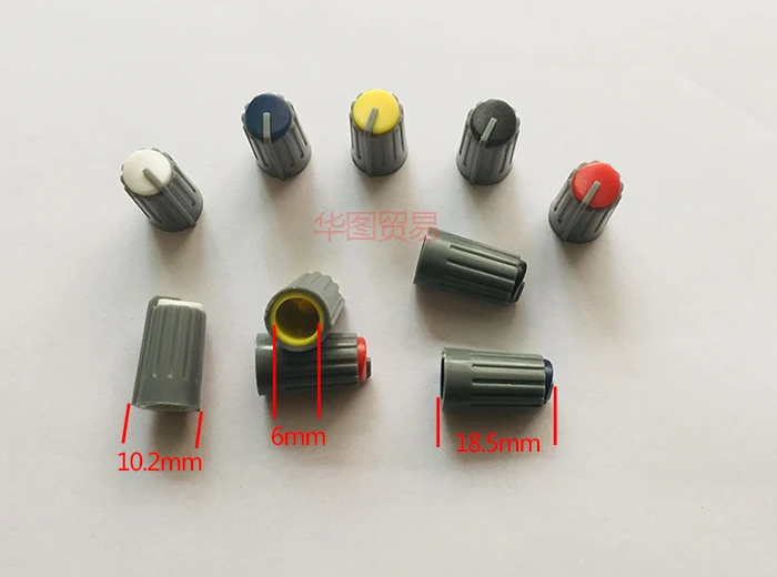 10ks pre Behringer Xenyx802 1204USB QX-1002USB Profesionálny mixér KNOB CAMP Výška 18,5 mm polovičný hriadeľ Vnútorný otvor 6 mm