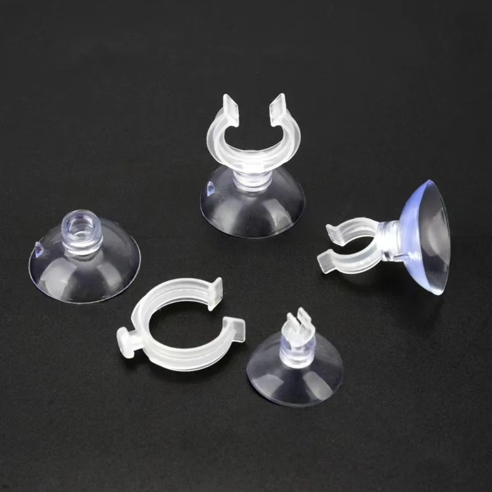 10ks PVC akvárium Sucker s Hook Clear Fish Tank Saction Cup Strong Adsorption Multi-špecifikácia vzduchová hadica vzduchovej hadice