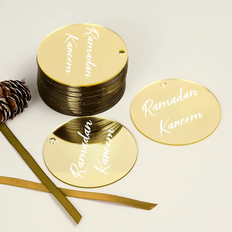 10ks Ramadan Kareem Mirror Darčekové značky Ramadan Decor Decor Eid Ramadan Kareem štítok