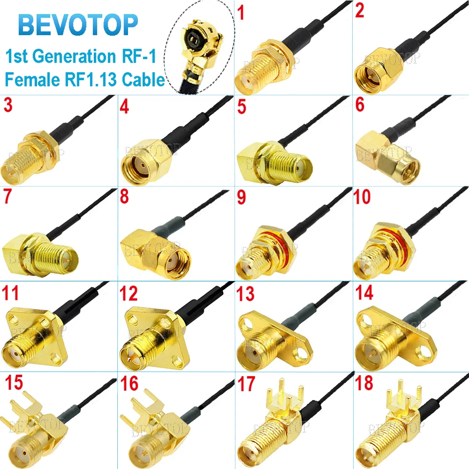 10ks RF1.13 SMA na IPX Jumper RP-SMA /SMA Mužská žena do U.FL IPX-1 Žena RG1.13 Pigtail WiFi Anténa Jumper