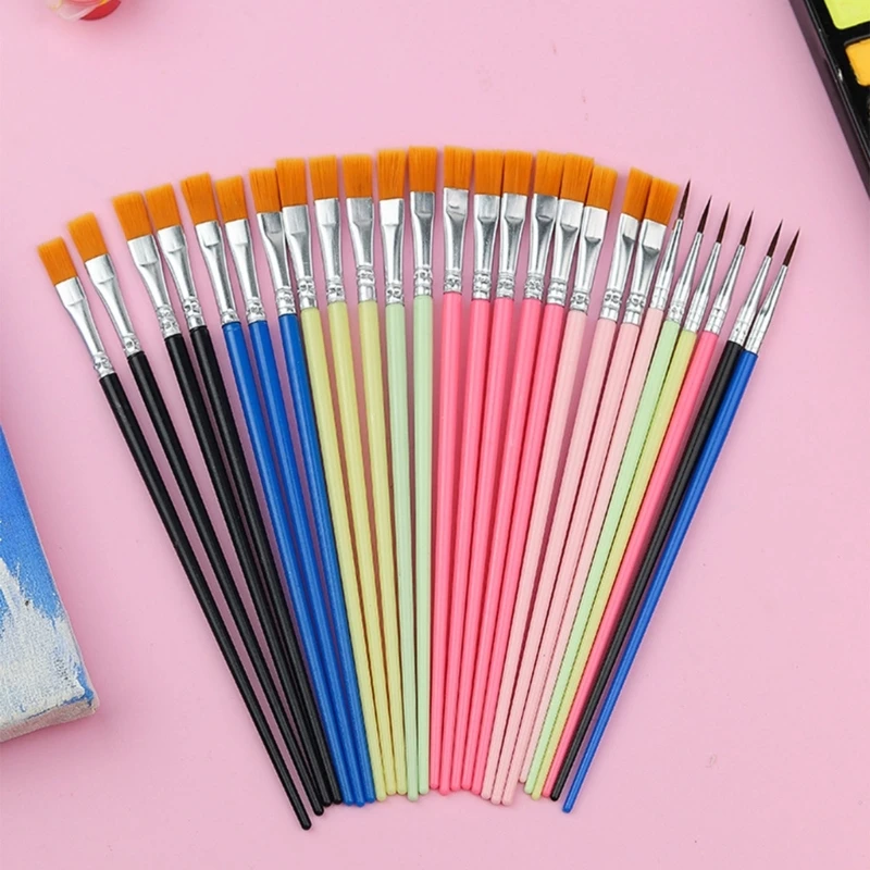 10ks ručne maľované štetky Art Paint Brush Sety Nylon Hair Artist Acryl Paint Brushes for Acryl Oil Watercolor