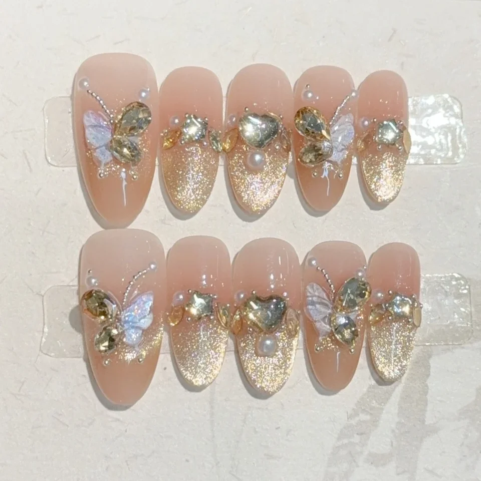 10ks ručne vyrábané červenanie mačacieho lisu na nechty na klince Plné kryt