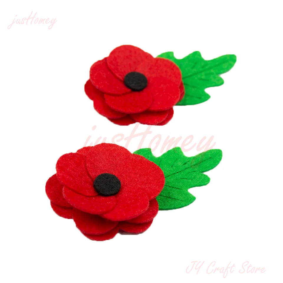 10ks ručne vyrábaný pocit červených maku brošní Poppy Flower odznak PIN remeselníkov