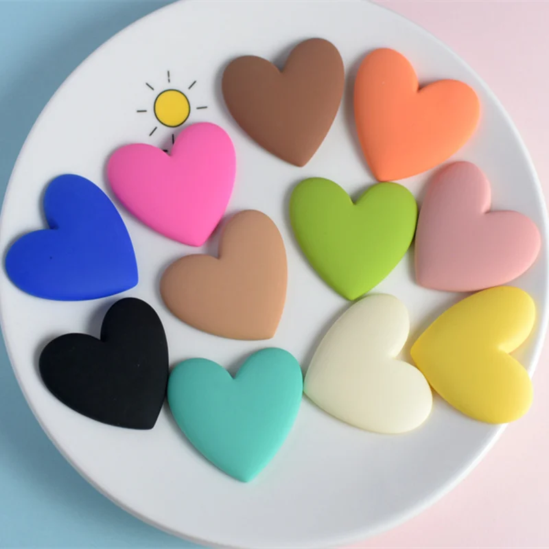 10ks Scrapbook Cabochons Sweet Big Heart Flatarback Planárna živici DIY kúzla Vlasové náušnice náušnice prívesok remeselnícke príslušenstvo Aplikácia