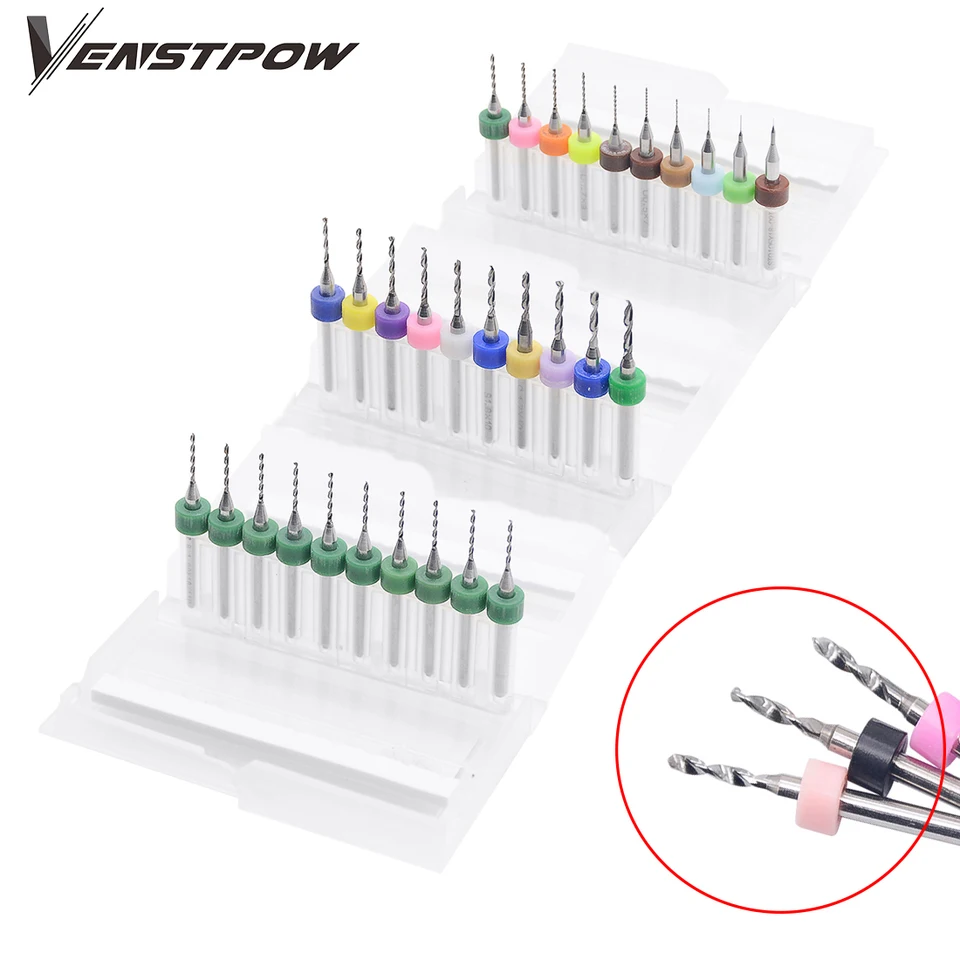 10ks/set 0,1 mm-1,2 mm vysoko kvalitná tvrdá zliatina PCB Print Circuit doska karbid mikro vŕtacie bity Nástroj 0,1 mm 1,2 mm pre SMT CNC