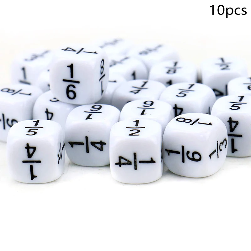 10ks/set 16*16 mm akrylové frakčné kocky kocky biele frakčné číslo kocky