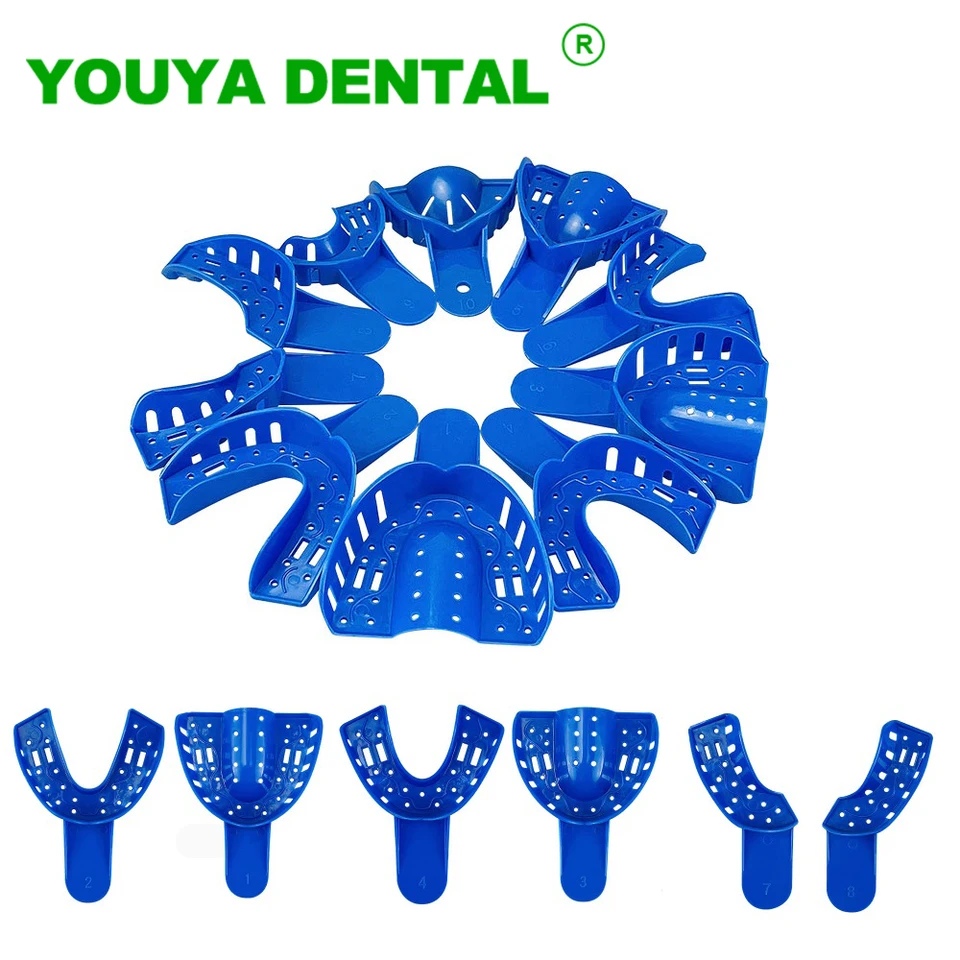 10ks/set Dental Plastic Impression Impression Model zubné materiály materiály Držitelia zubov zubné lekárstvo orálne hygienické klinické výrobky zubného lekára