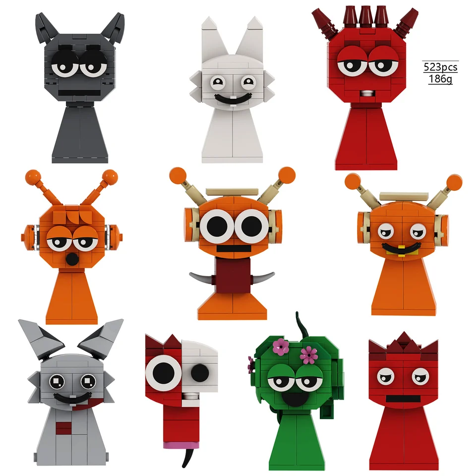 10ks/set Horror Game Sprunki Model Building Blocks Sprunki Dolls Oren Wenda Doll Bricks Figure Hray Detská darček Home Decors