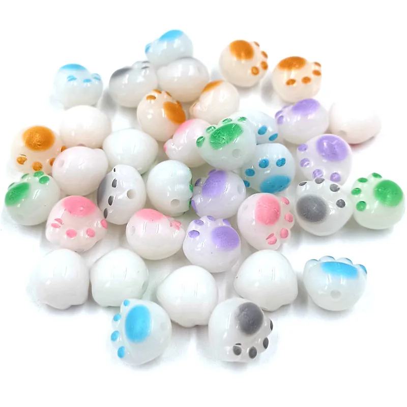 10ks/set Imitácia biele jade uhlie spálené roztomilé mačacie korálky pre náušnice náramkov DIY šperky doplnky