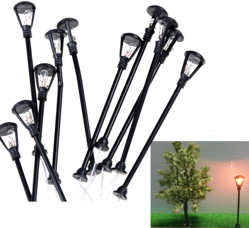 10ks/set modelové LED pouličné osvetlenie Light Lighting Single Head Train Hračky