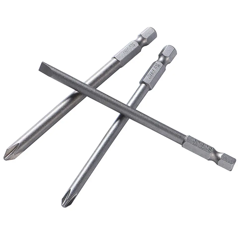 10ks/set rovný krížový driek na skrutkovač odolné voči opotrebovaniu 100 mm štrbinov Phillips Hlava High High Hardness Professional Supplies