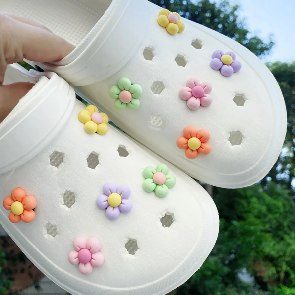10ks set topánky dekorácie pre Crocs Trojrozmerné kvety topánky pre ženy DIY Shoe Accessories