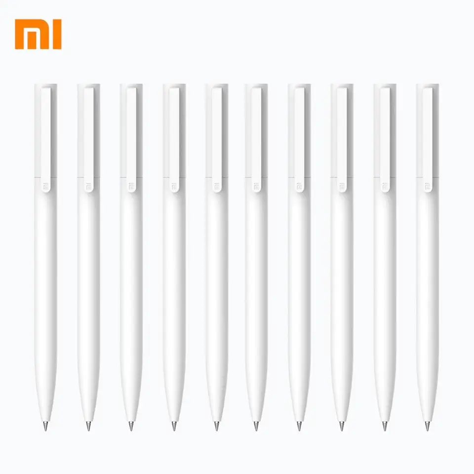 10ks/set Xiaomi Mijia Gel Pen Mi Pen 9,5 mm podpisové pero predbežné plynulé Švajčiarske doplnenie Mikuni Japan Atrament (Black/Blue) Najlepší darček