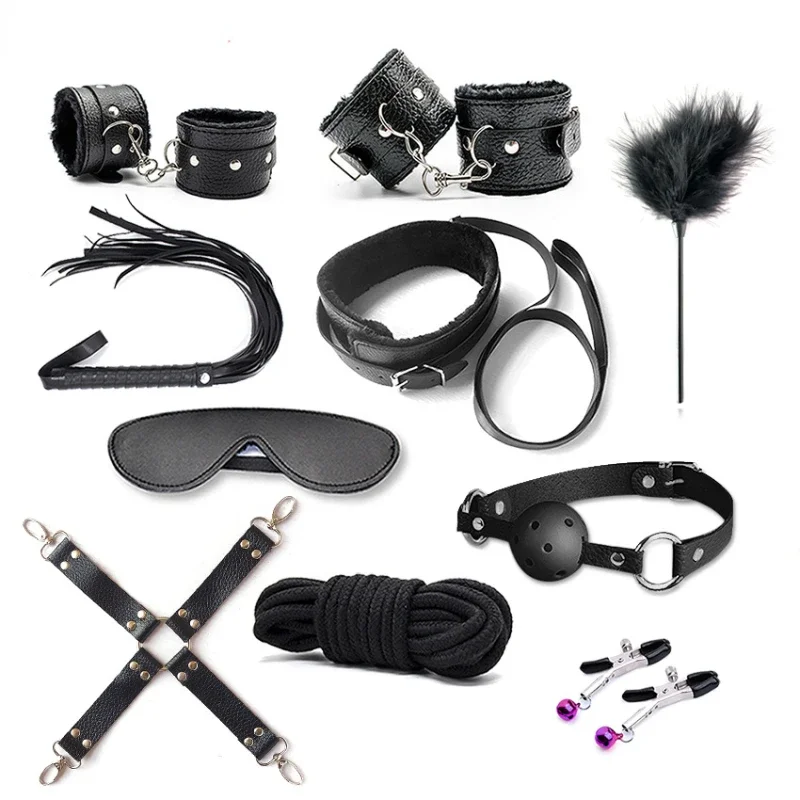 10ks sexuálne hračky pre ženy BDSM Sex Bondage Set erotické dospelé hračky hračky putá členky členky Cuffs Sex Sex Kit