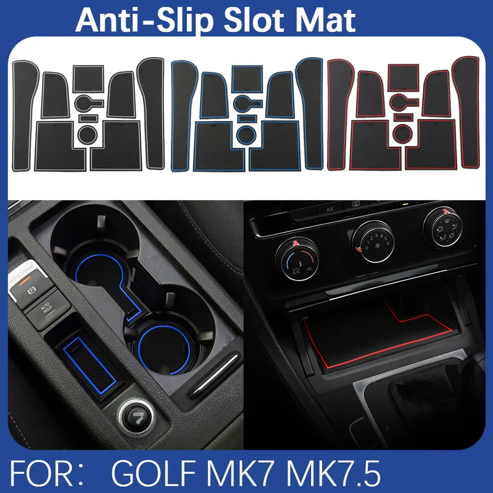 10ks Silikone Car Dvery Groove Mats pre Volkswagen VW Golf 7 7,5 MK7 MK7.5 2013-2020