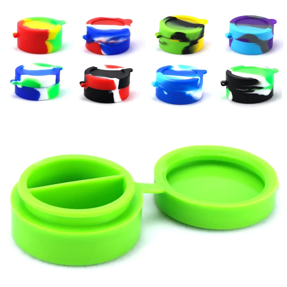 10ks Silikónový nádoba 7 ml/10 ml s krémovými nádobami Nonstick Container Oil Storage Box make -up make -up puzdro Kozmetické fajčenie fľaše