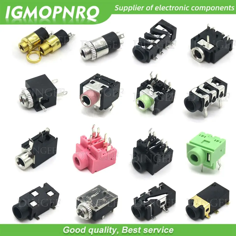 10ks slúchadlá Jack 3,5 mm PJ Audio Video Žena Dual Channel Stereo Jack Jack Socket Stereo Spájkovací panel Mount PJ-313 PJ-392 PJ